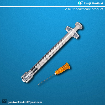 MSDS Disposable Medical Consumables , 25G 1ml Luer Lock Syringe With Needle