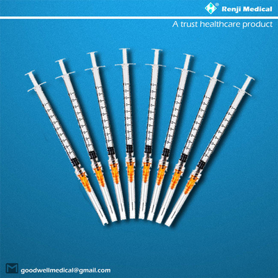 MSDS Disposable Medical Consumables , 25G 1ml Luer Lock Syringe With Needle